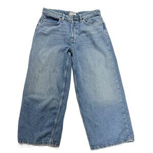 Free People We The Free Cora Slouchy Mid-Rise Button Fly Wide-Leg Jeans  Size 28